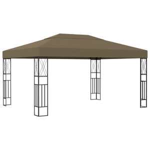 vidaXL Pavėsinė, taupe spalvos, 3x4m, audinys