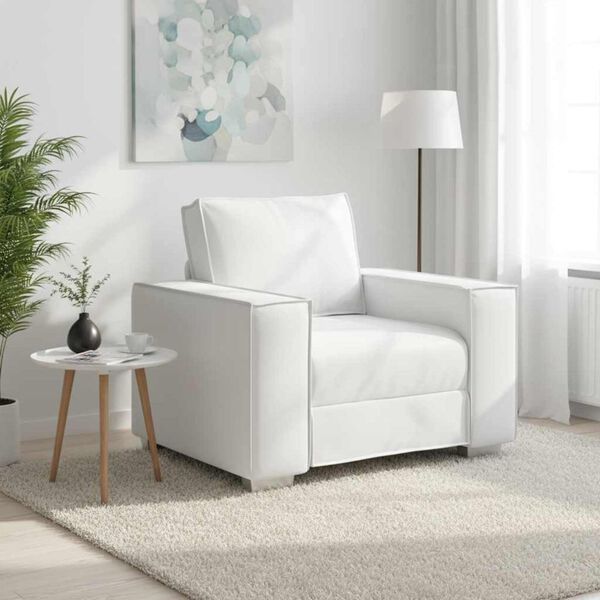 vidaXL Sofa Kėdė Baltas 100 cm Dirbtinė oda