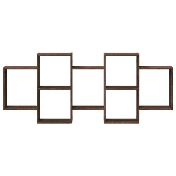 vidaXL Sieninė lentyna, ruda ąžuolo, 159x18x65cm, apdirbta mediena