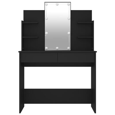 vidaXL Kosmetinis staliukas su LED, juodos spalvos, 96x40x142cm