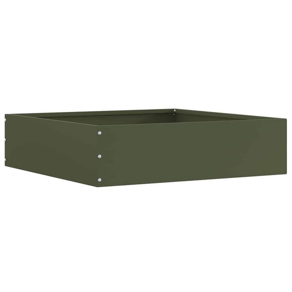 vidaXL Vejo kra&scaron;tas 6 pcs Alyvuogių žalia 50 x 50 x 13 cm Plienas