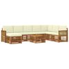 vidaXL Lauko sofos komplektas su pagalve 7 pcs Natūralus ir grietinėlė