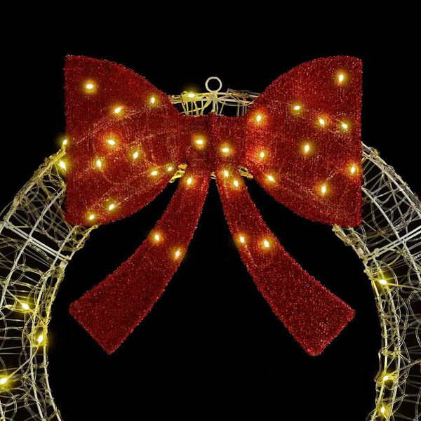 vidaXL Vainikas su 150 LED &Scaron;ilta balta 120 cm Akrilas