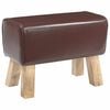 vidaXL suoliukas 60 x 30 x 45 cm Tikra oda Tamsiai rudas