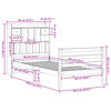 vidaXL Lova su knygų spinta be čiužinio, balta, 90x190cm, pušis