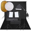 vidaXL Fotostudijos rinkinys su &scaron;viestuvais, fonu ir reflektoriumi