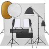 vidaXL Fotostudijos rinkinys su &scaron;viestuvais, fonu ir reflektoriumi