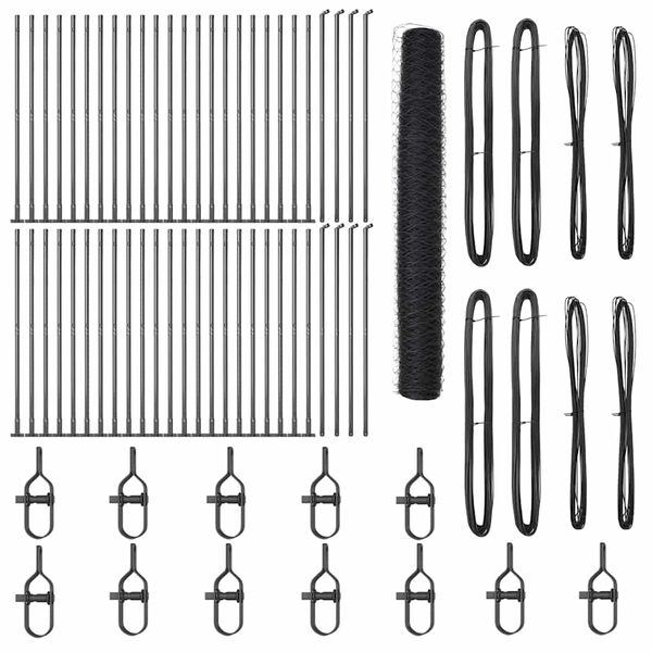 vidaXL Tvorelės stulpas Pilka 100 x 1,2 m (36 mm tinklelis)