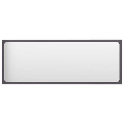 vidaXL Vonios kambario veidrodis, pilkas, 100x1,5x37cm, MDP, blizgus
