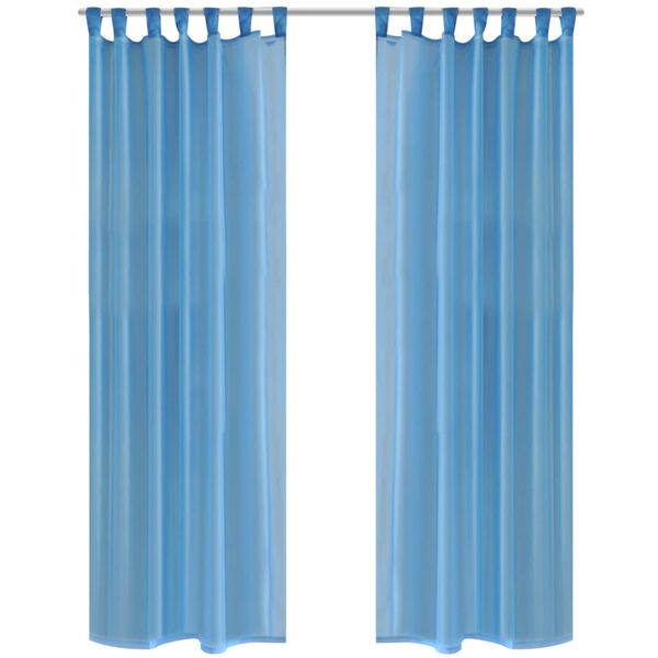 Permatomos Turkio Spalvos Užuolaidos, 140 x 245 cm, 2 Vnt.