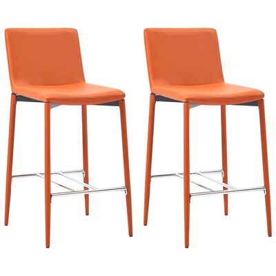 vidaXL Baro baldų komplektas, 3 dalių, oranžinės spalvos, dirbtinė oda