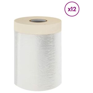 vidaXL Dulkių lapas su lipnia juosta 12 vnt. Skaidrus 30 x 3300 cm