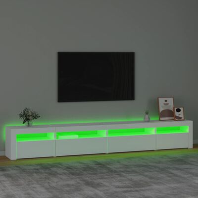 vidaXL Televizoriaus spintelė su LED apšvietimu, balta, 270x35x40cm