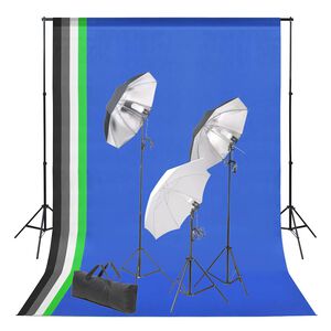 vidaXL Fotostudijos rinkinys su fonų ir ap&scaron;vietimo rinkiniu