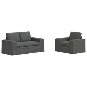 vidaXL Sofos komplektas 2 pcs Tamsiai pilka 162 x 80 x 82 cm audinys