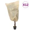 vidaXL Uždangalai augalams su virvutėmis, 12vnt., 0,8x0,8m, 70g/m&sup2;