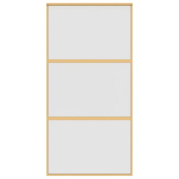 vidaXL Stumdomos durys, auksinės, 102,5x205cm, ESG stiklas/aliuminis