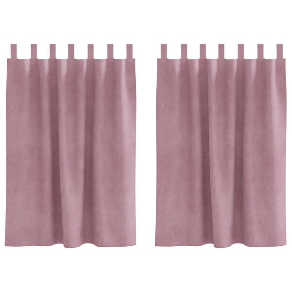 vidaXL Užtemdymo užuolaidos 2 pcs Tamsiai rožinė 140 x 140 cm Aksomas