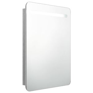 vidaXL Veidrodinė vonios spintelė su LED ap&scaron;vietimu, pilka, 60x11x80cm