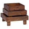 vidaXL Augalų stovas 3 pcs Ruda Mahogany Medis