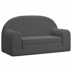 vidaXL Vaiki&scaron;ka dvivietė sofa-lova, antracito, mink&scaron;tas pliu&scaron;as