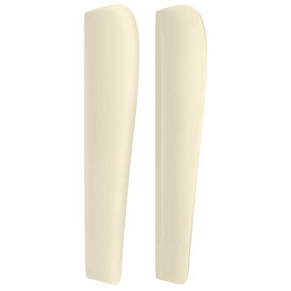 vidaXL Galvūgalis su auselėmis, kreminis, 103x23x118/128cm,netikra oda