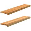 vidaXL Palangės, 2 vnt, &scaron;viesiai rudos, 100x20x2 cm, ąžuolo medienos