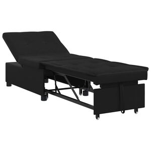 vidaXL I&scaron;traukiama sofa-lova Juodas 194 x 67 x 82 cm Mikropluo&scaron;tas
