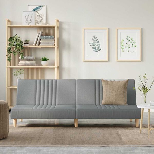 vidaXL Sofa-lova, &scaron;viesiai pilkos spalvos, audinys