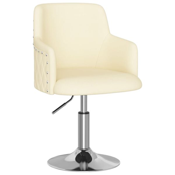 vidaXL Valgomojo kėdės, 2vnt., kreminės spalvos, audinys