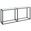 vidaXL Konsolinis staliukas, balto marmuro, 180x35x75,5cm, stiklas