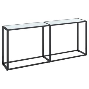 vidaXL Konsolinis staliukas, balto marmuro, 180x35x75,5cm, stiklas