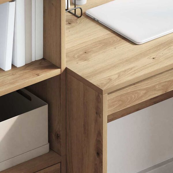 vidaXL Stalas su stalčių 2 pcs Amatininkų ąžuolas