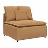 vidaXL Modulinė sofa su pagalvėlėmis, smėlio spalvos, 100 cm