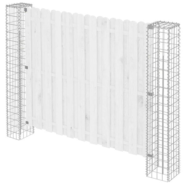 vidaXL Tvorelės stulpas 2 pcs Sidabro 20 x 20 x 190 cm metalas