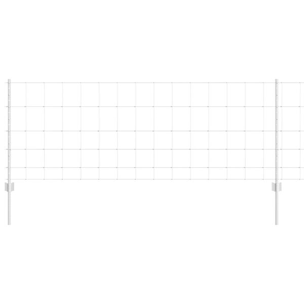 vidaXL Tvora su stulpais Sidabro 0,8 x 100 m Plienas