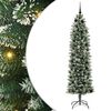vidaXL Dirbtinis lieknas Kalėdų medis Žalia ir balta 210 cm