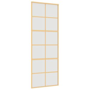 vidaXL Stumdomos durys, auksinės, 76x205cm, ESG stiklas ir aliuminis