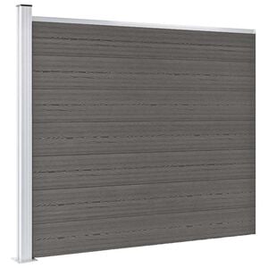 vidaXL Tvoros segmentas, pilkos spalvos, 175x146cm, WPC