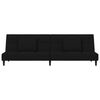 vidaXL Dvivietė sofa-lova su dvejomis pagalvėmis, juoda, aksomas