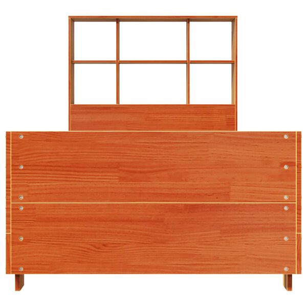 vidaXL Lovos rėmas be čiužinio, va&scaron;ko ruda, 90x190cm, pu&scaron;is