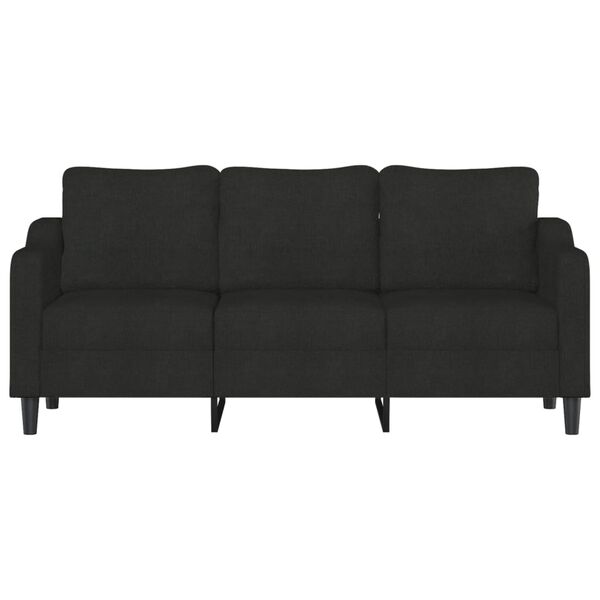 vidaXL Trivietė sofa, juodos spalvos, 180cm, audinys