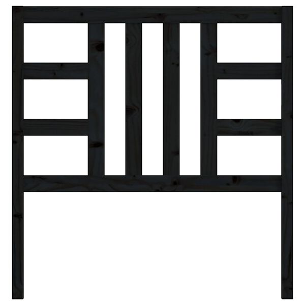 vidaXL Lovos galvūgalis, juodas, 96x4x100cm, pušies medienos masyvas