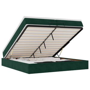 vidaXL Osmanų lovos rėmas su čiužiniais, žalias, 200x200cm, aksomas