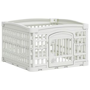 vidaXL 4 panelių &scaron;unų žaidimų buferis 60 x 60 x 38 cm Plastmasė Balta