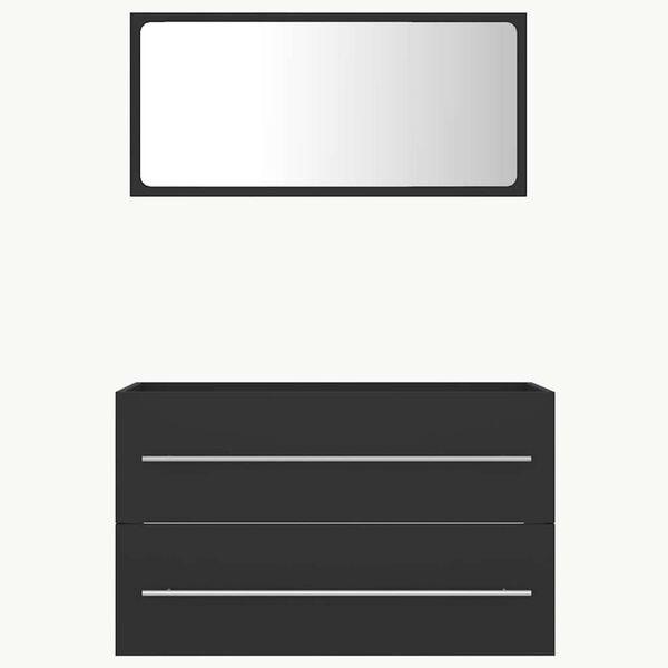 vidaXL Vonios kambario baldų komplektas, 2 dalių, pilkos spalvos, MDP