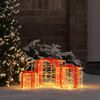 vidaXL Dovanų Dėžė su 60 LED 3 pcs &Scaron;ilta balta 20 x 20 x 20 cm Akrilas