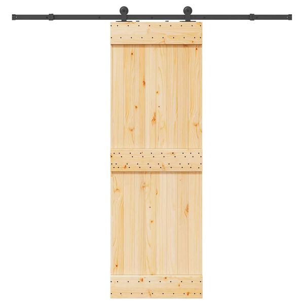 vidaXL Stumdomos durys su įrangos rinkiniu, 70x210cm, pu&scaron;ies masyvas