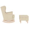 vidaXL Supama kėdė su pakoja, kreminės spalvos, audinys