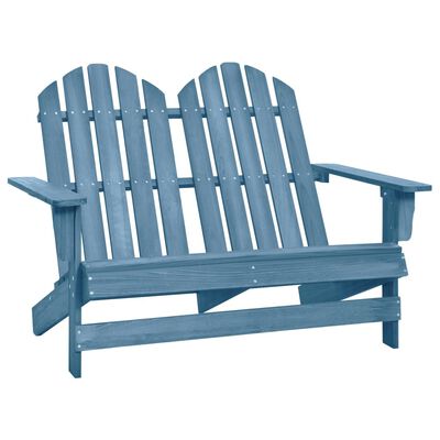 vidaXL Dvivietė sodo Adirondack kėdė, mėlyna, eglės medienos masyvas